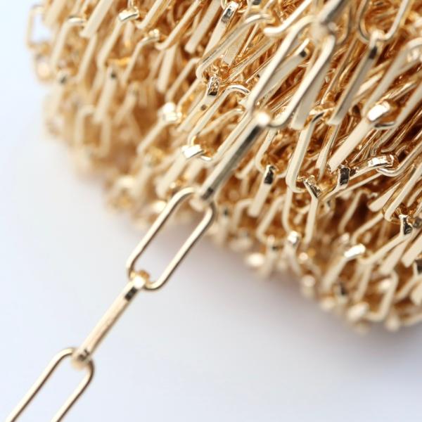 14KGF 真鍮製 ボックス チェーン 10×4mm 切り売り 25cm