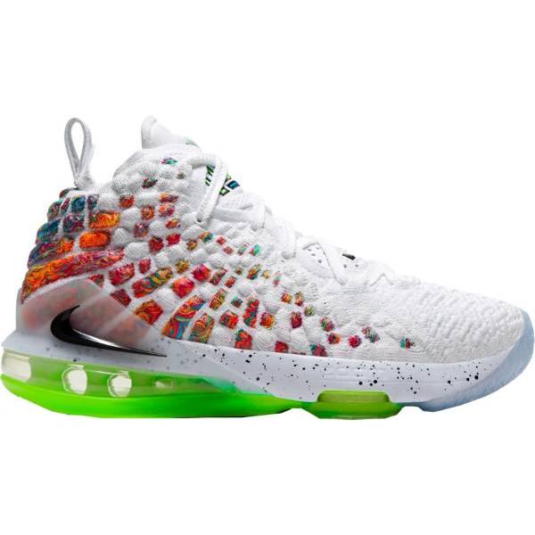 ナイキ キッズ/レディース レブロン１７Nike Lebron 17 GS バッシュ ミニバス White/Black/Multicolor