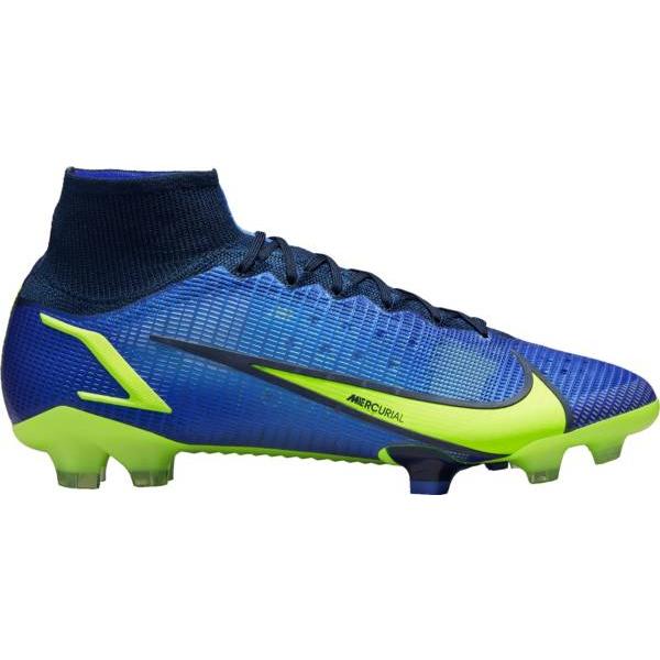 ナイキ メンズ マーキュリアル スーパーフライ８ サッカー スパイク Nike Mercurial Superfly 8 Elite Firm  Ground Soccer Cleats - Blue/Volt