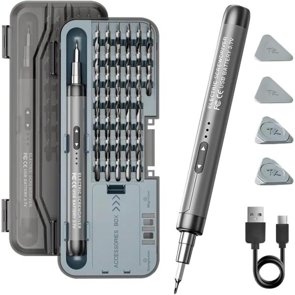 【44in1 電動精密ドライバーセット】S2合金鋼ビット38種類を完備した高品質な精密ドライバーセット。スマホ、時計、メガネ、ゲーム機の修理・分解に最適な精密ドライバーです。T3〜T10などの各種トルクスドライバーも網羅し、あらゆる精密機器...