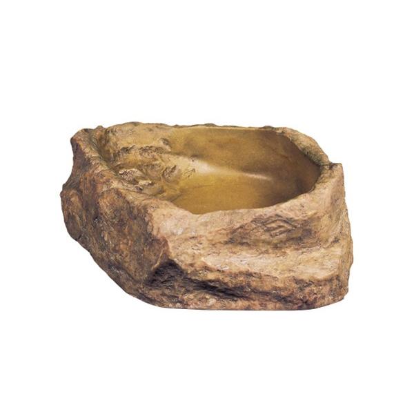 自然の岩をイメージしたテラリウムにぴったりな爬虫類・両生類用の水飲み皿です。
