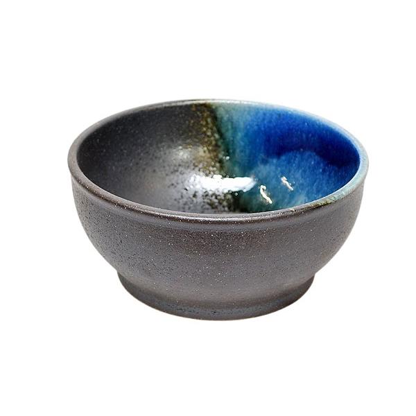 信楽焼めだか鉢　ブラウン/ブルーアクセント　熱帯魚・アクアリウム/鉢
