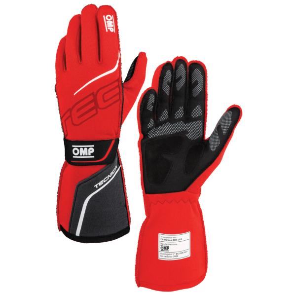 OMP レーシンググローブ 【FIA公認】 TECNICA GLOVES my2025 FIA公認 (8856-2018規格) レッド / ブラック（060）