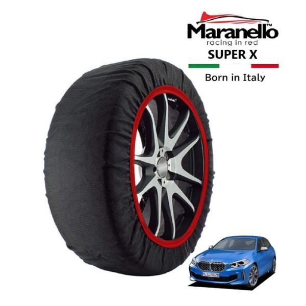 Maranello正規品 スノーソックス BMW 1シリーズ 118i プレイ 3BA-7K15 フロント 225/45R17 17インチ SUPER X 布 