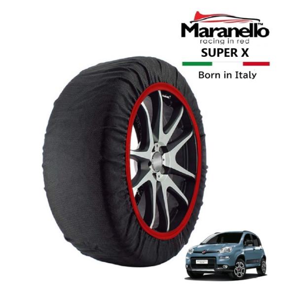 Maranello正規品 スノーソックス フィアット パンダ ストリート 4×4 7BA-13909 4WD 175/65R15 15インチ SUPER X 布