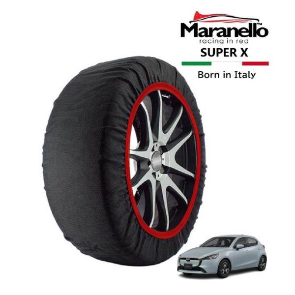 Maranello正規品 スノーソックス マツダ MAZDA2 15 BD iセレクション 5BA-DJLFS フロント 185/65R15 15インチ SUP