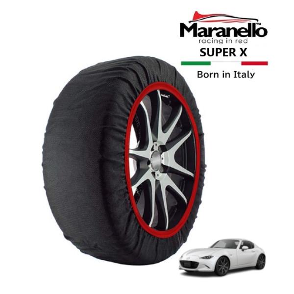 Maranello正規品 スノーソックス マツダ ロードスターRF NDERE リア 205/45R17 17インチ SUPER X 布製 タイヤ チェーン イ