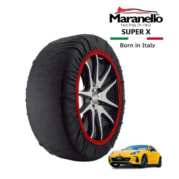Maranello正規品 スノーソックス スバル BRZ イエローエディション 3BA-ZD8 リア 215/40R18 18インチ SUPER X 布製 タイ