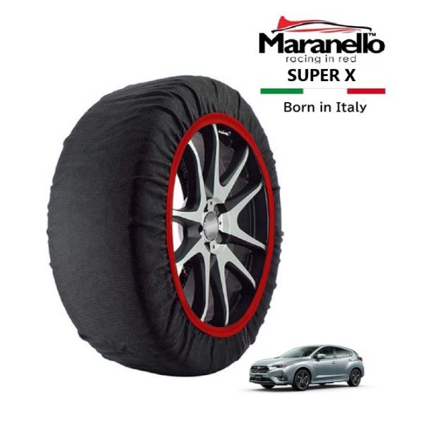 Maranello スバル インプレッサ インプレッサスポーツワゴン 14 15 16 インチ フロント スノーソックス SUPER X 布 タイヤ チェーン 