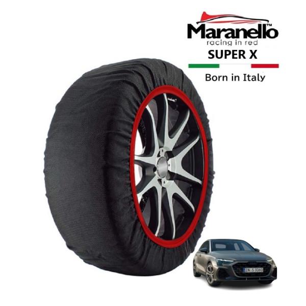 Maranello正規品 スノーソックス アウディ S3 スポーツバック 3BA-GYDNFF 4WD 225/40R18 18インチ SUPER X 布 タイ