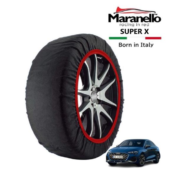 Maranello正規品 スノーソックス アウディ S3セダン ベースグレード 3BA-GYDNFF 4WD 225/40R18 18インチ SUPER X 布