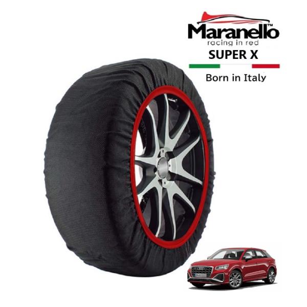 Maranello正規品 スノーソックス アウディ SQ2 ベースグレード 3BA-GADNFF 4WD 235/45R18 18インチ SUPER X 布 タ