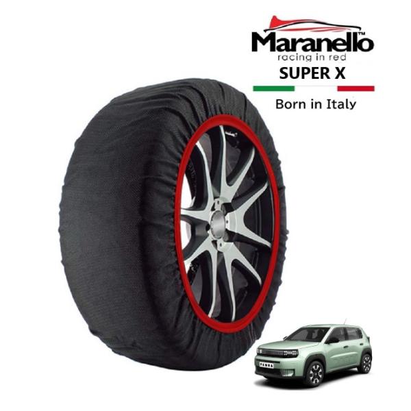 Maranello正規品 スノーソックス フィアット グランデパンダ アイコン 5AA-F1GPM フロント 205/60R16 16インチ SUPER X 布