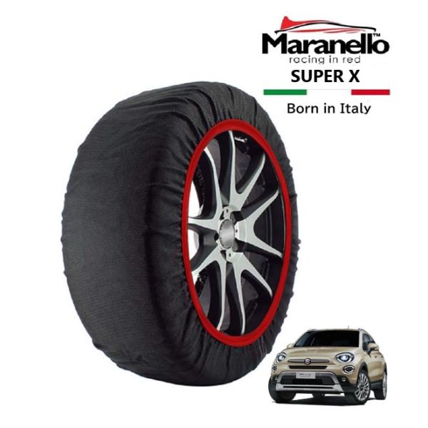 Maranello正規品 スノーソックス フィアット 500X ベースグレード 3BA-33413PM フロント 215/55R17 17インチ SUPER X