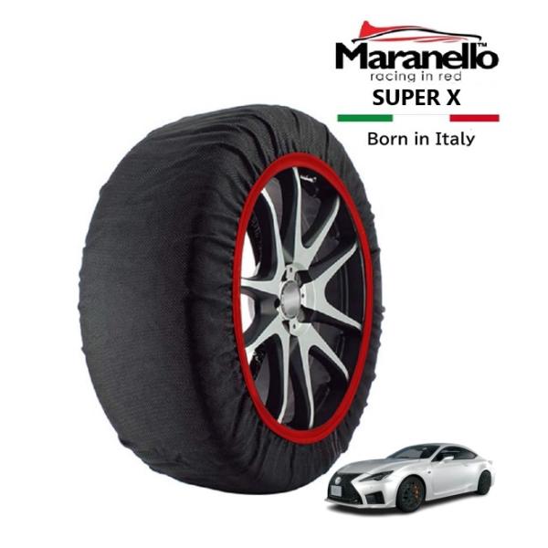 Maranello正規品 スノーソックス レクサス RC F USC10 リア 255/35R19 19インチ SUPER X 布製 タイヤ チェーン イタリア