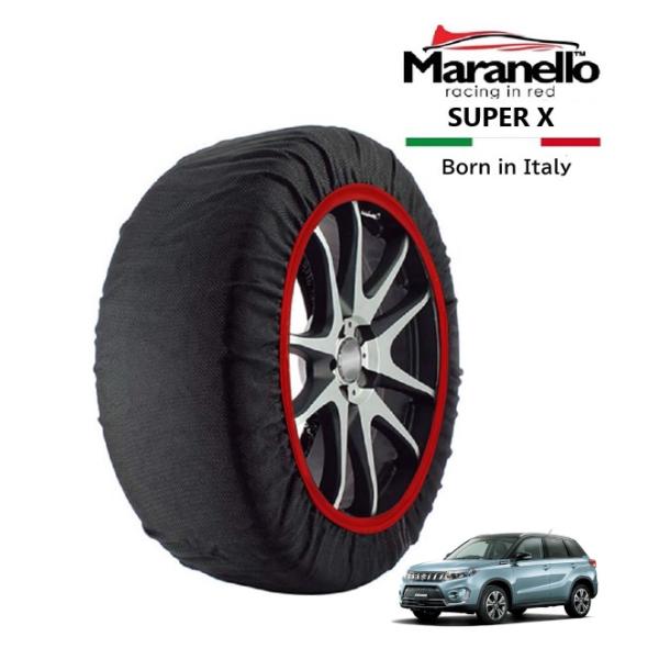 Maranello正規品 スノーソックス スズキ エスクード YE21S 4WD 215/55R17 17インチ SUPER X 布製 タイヤ チェーン イタリ