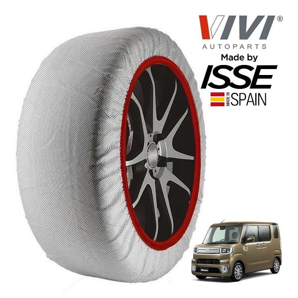 VIVI正規品 ISSE製造 ダイハツ ウェイク GターボVS SAIII 3BA-LA710S 165/55R15 15インチ 4WD スノーソックス 布製 