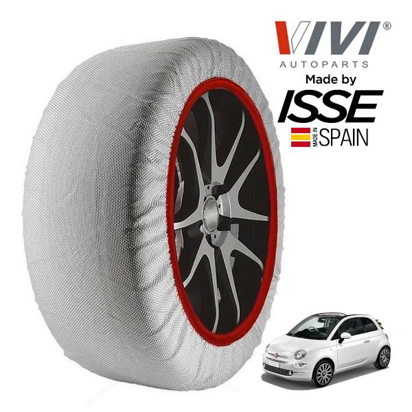 VIVI正規品 ISSE製造 フィアット 500C 1.2 ドルチェ・ヴィータ 3BA-31212 195/45R16 16インチ フロント スノーソックス 布