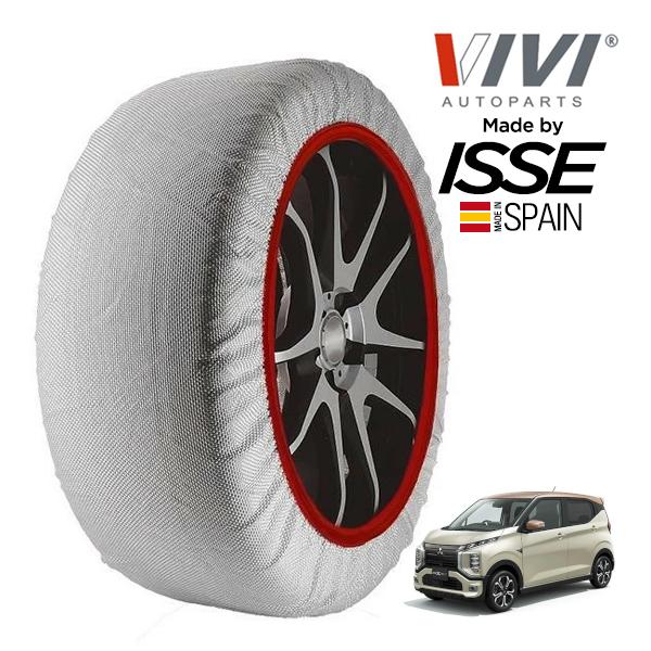 VIVI正規品 ISSE製造 SNOW SOCKS 三菱 ekクロスEV B5AW 155/65R14 14インチ フロント スノーソックス 布 タイヤ チェー