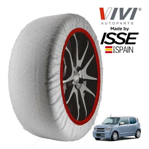 VIVI正規品 ISSE製造 マツダ キャロル ハイブリッドG 5AA-HB97S 155/65R14 14インチ フロント スノーソックス 布製 タイヤ チェ