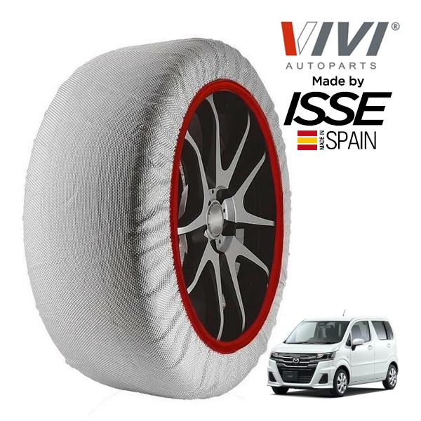 VIVI正規品 ISSE製造 マツダ フレア G 5BA-MJ85S 155/65R14 14インチ 4WD スノーソックス 布製 タイヤ チェーン 非金属 ス