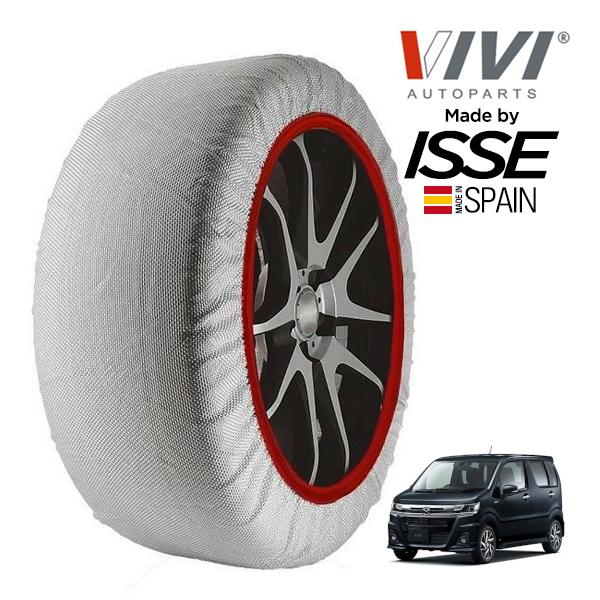 VIVI正規品 ISSE製造 SNOW SOCKS マツダ フレア MJ95S 155/65R14 14インチ フロント スノーソックス 布 タイヤ チェーン 