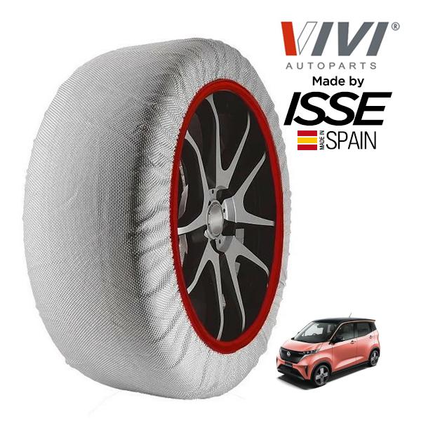 再値下タイヤ、ホイール、タイヤラック中古品 スノーチェーンサマータイヤ1本未使用 VIVI正規品 ISSE製造 SNOW SOCKS 日産 サクラ B6AW 155/65R14 14インチ