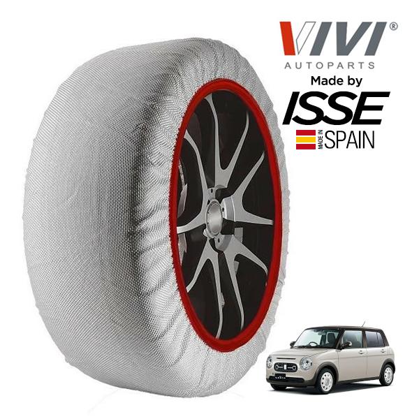 VIVI正規品 ISSE製造 スズキ アルトラパンLC HE33S 155/65R14 14インチ フロント スノーソックス 布製 タイヤ チェーン 非金属 ス