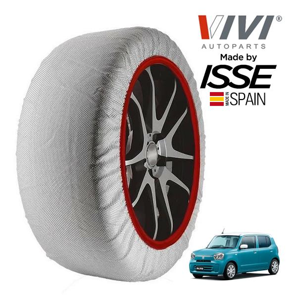 VIVI正規品 ISSE製造 SNOW SOCKS スズキ アルト HA37S 155/65R14 14インチ フロント スノーソックス 布 タイヤ チェーン 