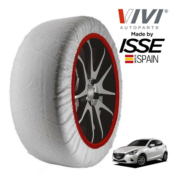 VIVI正規品 ISSE製造 マツダ デミオ 15Sツーリング 6BA-DJLFS 185/65R15 15インチ フロント スノーソックス 布製 タイヤ チェ
