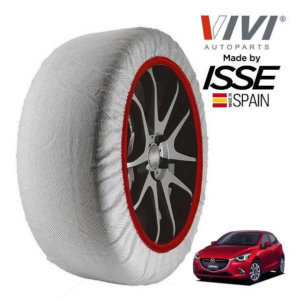 VIVI正規品 ISSE製造 マツダ デミオ XD LDA-DJ5FS 185/65R15 15インチ フロント スノーソックス 布製 タイヤ チェーン 非金属