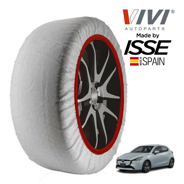 VIVI正規品 ISSE製造 マツダ MAZDA2 15C II 5BA-DJLFS 185/65R15 15インチ フロント スノーソックス 布 タイヤ チェ