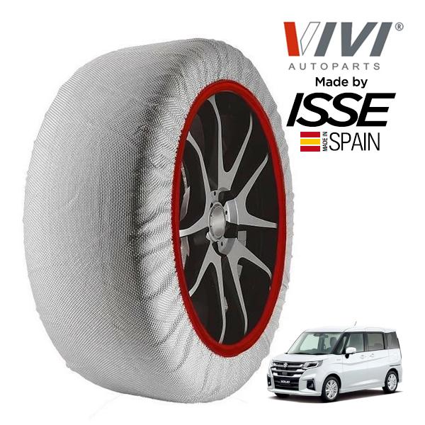 VIVI正規品 ISSE製造 スズキ ソリオ ハイブリッドMZ 5AA-MAD7S 165/65R15 15インチ フロント スノーソックス 布製 タイヤ チェ
