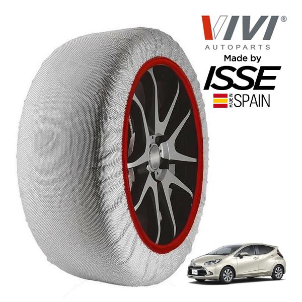 VIVI正規品 ISSE製造 トヨタ アクア X 6AA-MXPK16 185/65R15 15インチ 4WD スノーソックス 布製 タイヤ チェーン 非金属 