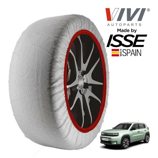 VIVI正規品 ISSE製造 フィアット グランデパンダハイブリッド ラ プリマ F1GPM 205/55R17 17インチ フロント スノーソックス 布製 チ