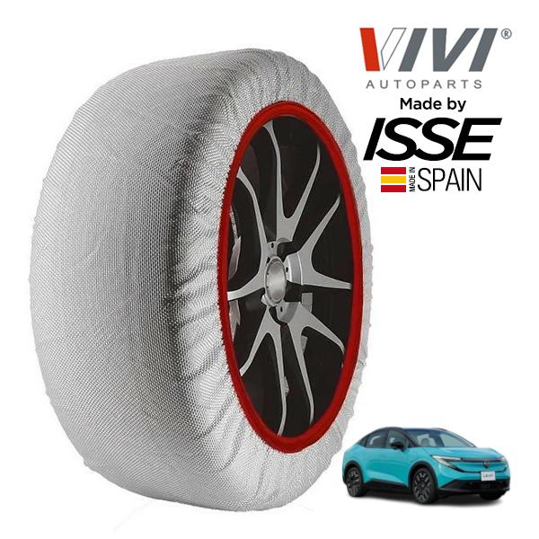 VIVI正規品 ISSE製造 日産 リーフ B7 X ZAA-ZE2 215/55R18 18インチ フロント スノーソックス 布製 タイヤ チェーン 非金属 