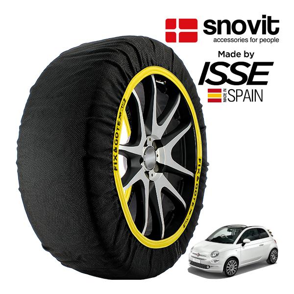snovit正規品 ISSE製造 フィアット 500C グランデ ブル 3BA-31212 195/45R16 16インチ フロント スノーソックス 布 タイヤ