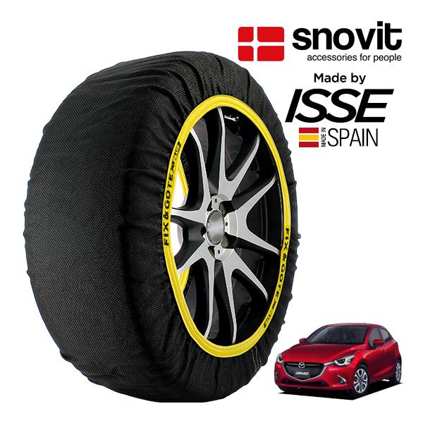 snovit正規品 ISSE製造 マツダ デミオ XD LDA-DJ5FS 185/65R15 15インチ フロント スノーソックス 布製 タイヤ チェーン 非