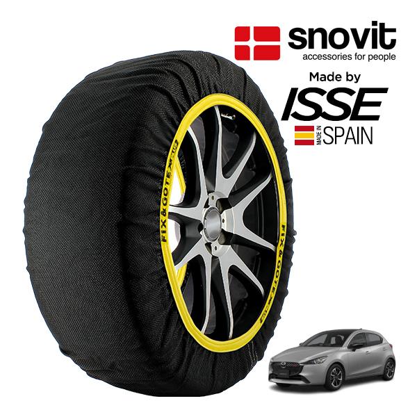 snovit正規品 ISSE製造 マツダ MAZDA2 15スポルト+ 5BA-DJLAS 185/60R16 16インチ 4WD スノーソックス 布製 タイヤ