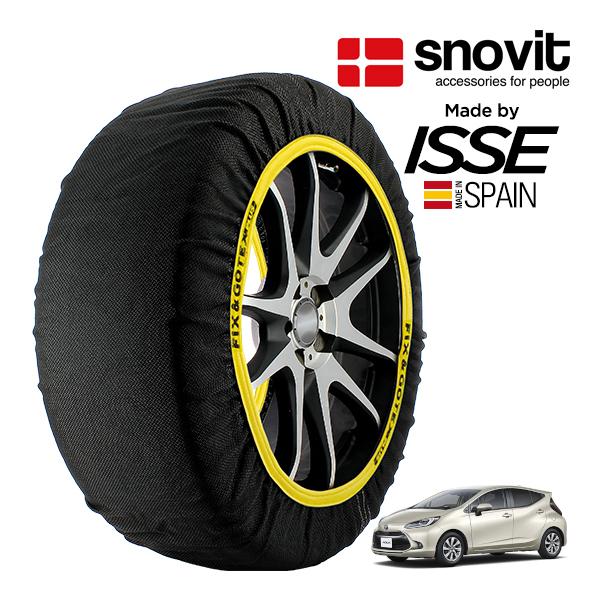 snovit正規品 ISSE製造 トヨタ アクア X 6AA-MXPK16 185/65R15 15インチ 4WD スノーソックス 布製 タイヤ チェーン 非金