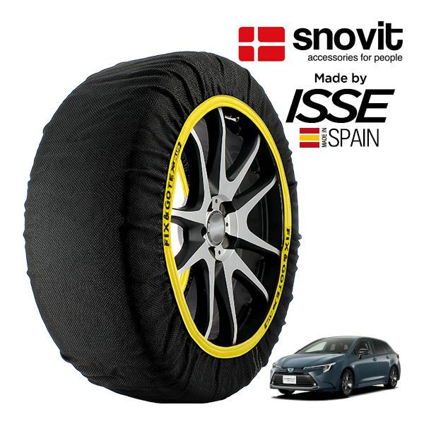 snovit正規品 ISSE製造 トヨタ カローラツーリング ハイブリッドX 6AA-ZWE215W 195/65R15 15インチ 4WD スノーソックス 布