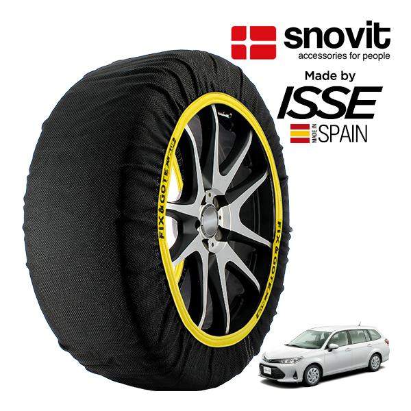 snovit正規品 ISSE製造 トヨタ カローラフィールダー EX 6AA-NKE165G 185/60R15 15インチ フロント スノーソックス 布製 タ