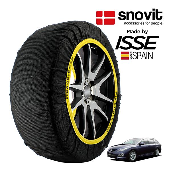snovit正規品 ISSE製造 マツダ アテンザスポーツワゴン GHEFW 205/60R16 16インチ フロント スノーソックス 布製 タイヤ チェーン 