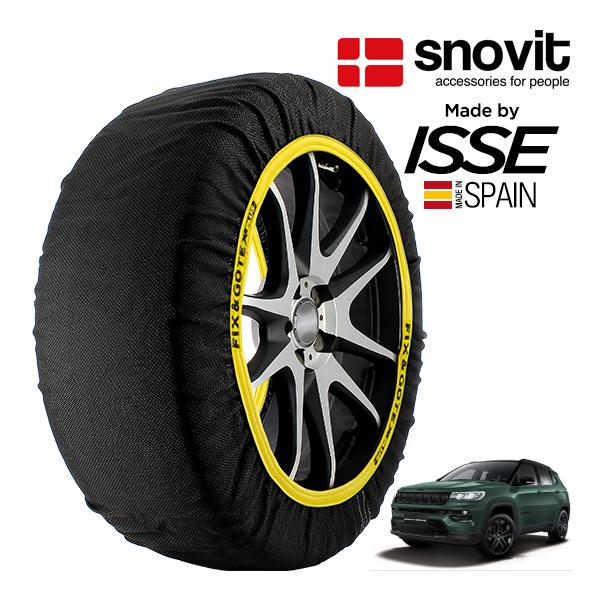 snovit正規品 ISSE製造 ジープ コンパス ナイトイーグル 3BA-M624 225/55R18 18インチ フロント スノーソックス 布 タイヤ チェ