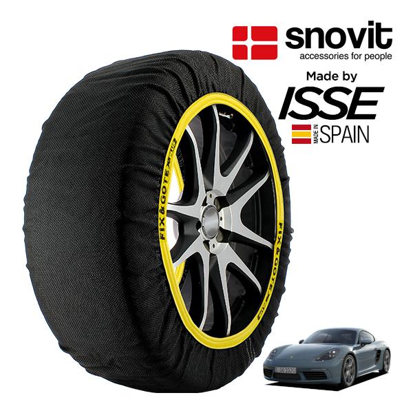snovit正規品 ISSE製造 ポルシェ 718ケイマン 7BA-982M20G 265/45R18 18インチ リア スノーソックス 布 タイヤ チェーン 