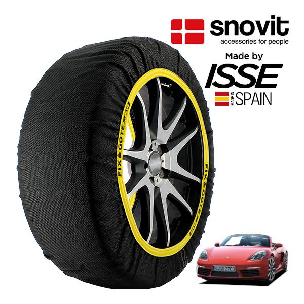 snovit正規品 ISSE製造 ポルシェ 718ボクスターS 7BA-982M25G 265/40R19 19インチ リア スノーソックス 布製 タイヤ チェ