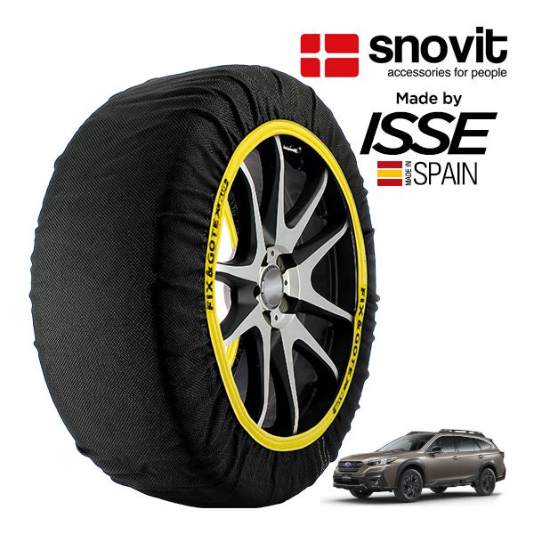 snovit正規品 ISSE製造 スバル レガシィアウトバック アニバーサリー 4BA-BT5 225/60R18 18インチ 4WD スノーソックス 布 タイ