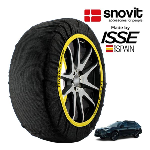 snovit正規品 ISSE製造 スバル レガシィアウトバック ブラック 4BA-BT5 225/60R18 18インチ 4WD スノーソックス 布製 タイヤ 