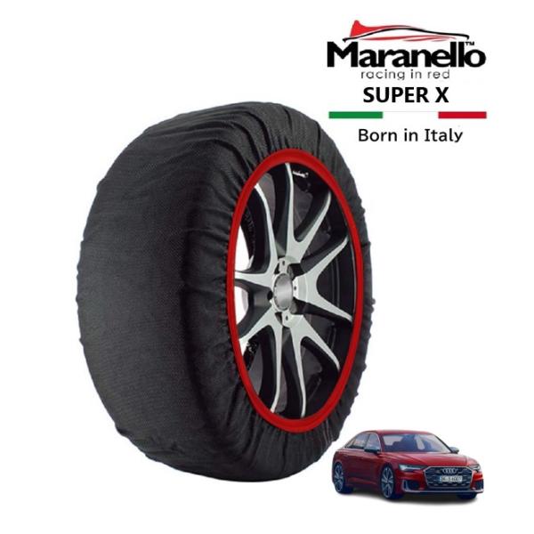 Maranello正規品 スノーソックス アウディ S6 ベースグレード 3AA-F2DKM 4WD 255/40R20 20インチ SUPER X 布製 タイ