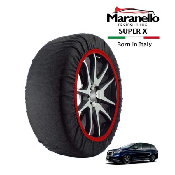 Maranello正規品 スノーソックス ホンダ オデッセイハイブリッド RC4 フロント 215/60R17 17インチ SUPER X 布 タイヤ チェーン